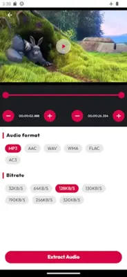 Extract video to audio MP3 android App screenshot 2